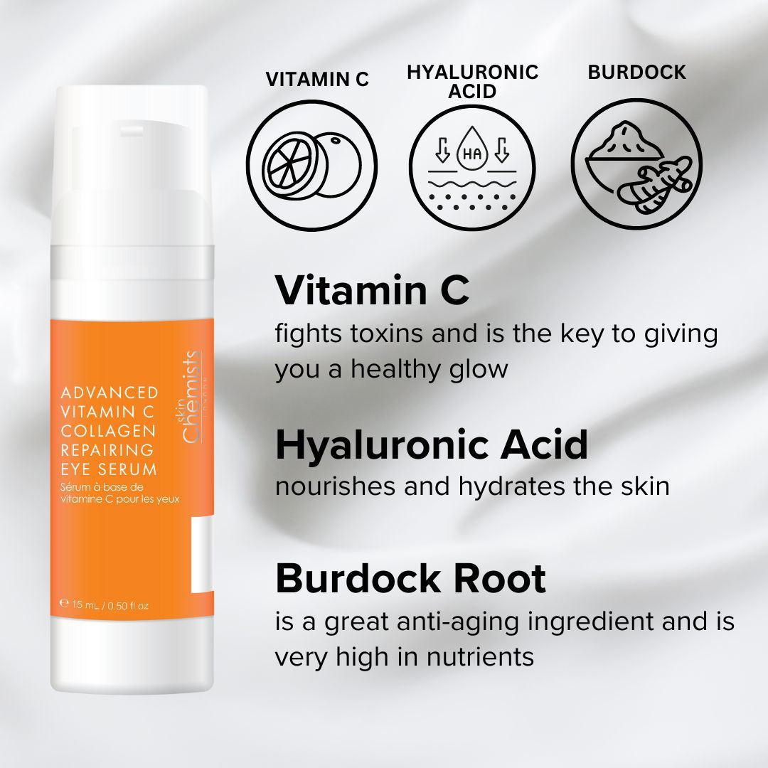 skinChemists Advanced Vitamin C Collagen Repairing Eye Serum 15ml Twin Value Savings Pack