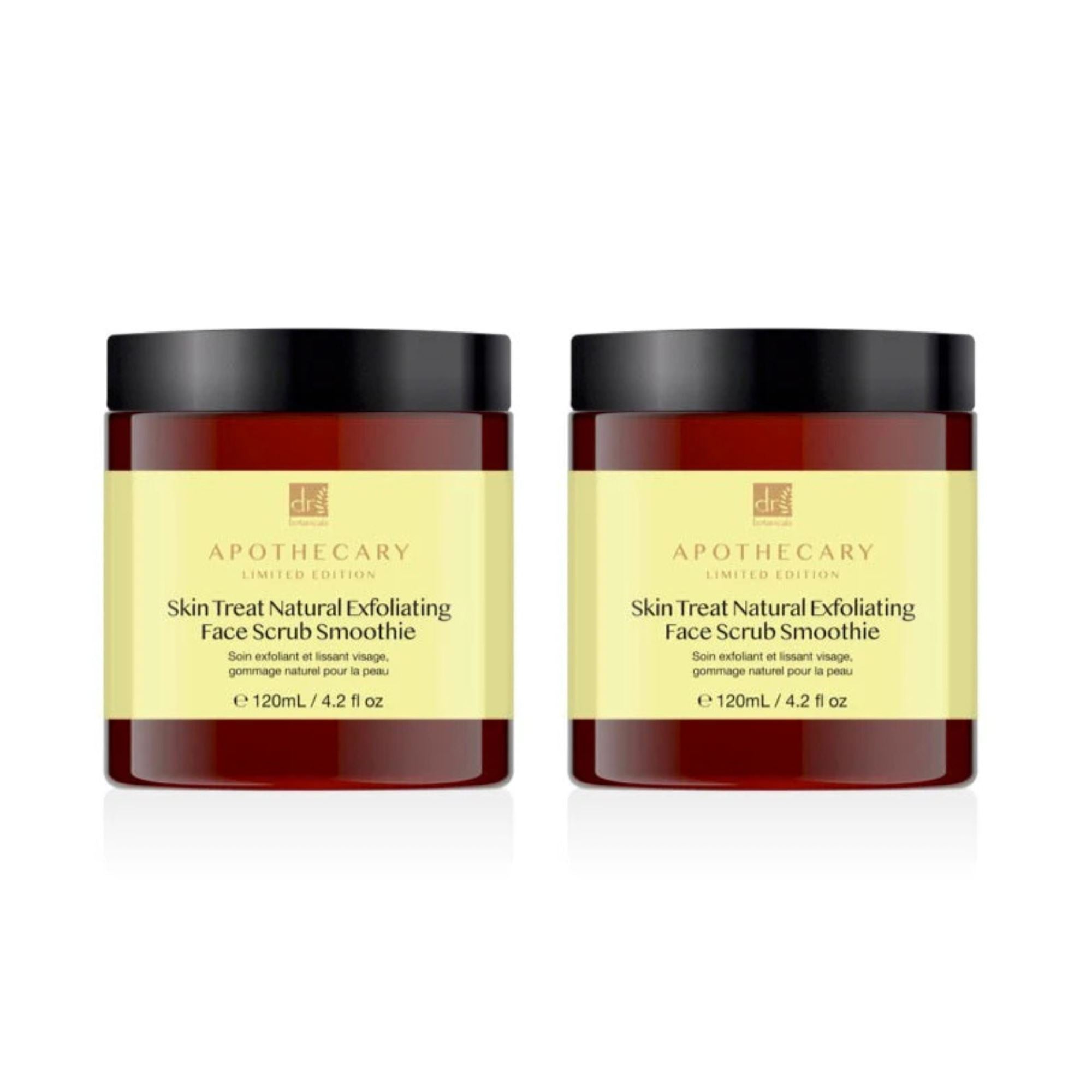 Dr Botanicals Skin Treat Natural Exfoliating Face Scrub Smoothie 120ml Twin Value Savings Pack