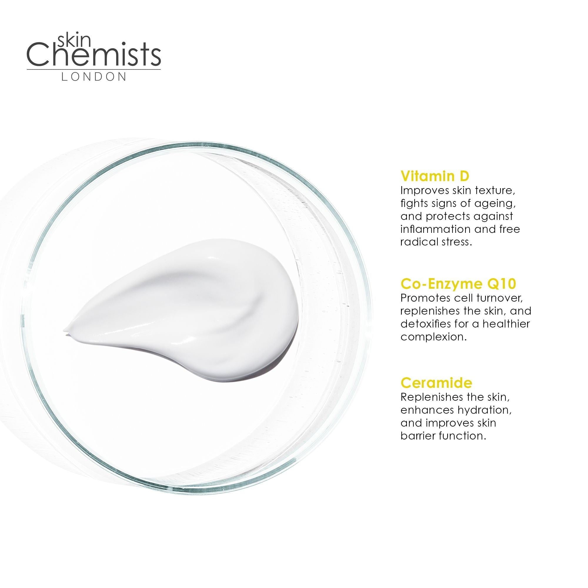 skinChemists Vitamin D Co-Enzyme Q10 & Ceramide Mask 50ml Twin Value Savings Pack
