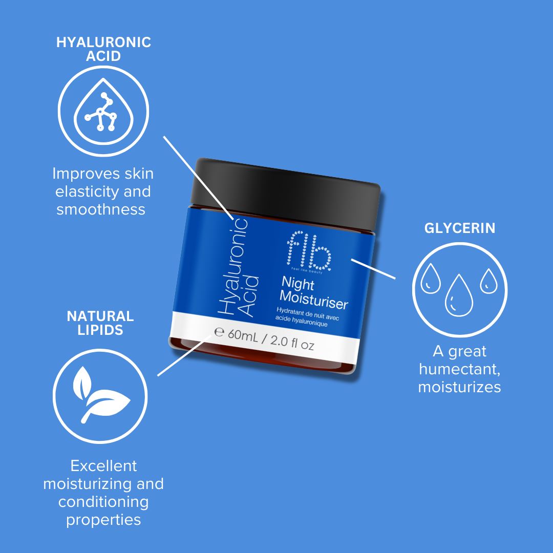Feel Like Beauty Hyaluronic Acid Night Moisturiser 60ml Twin Value Savings Pack