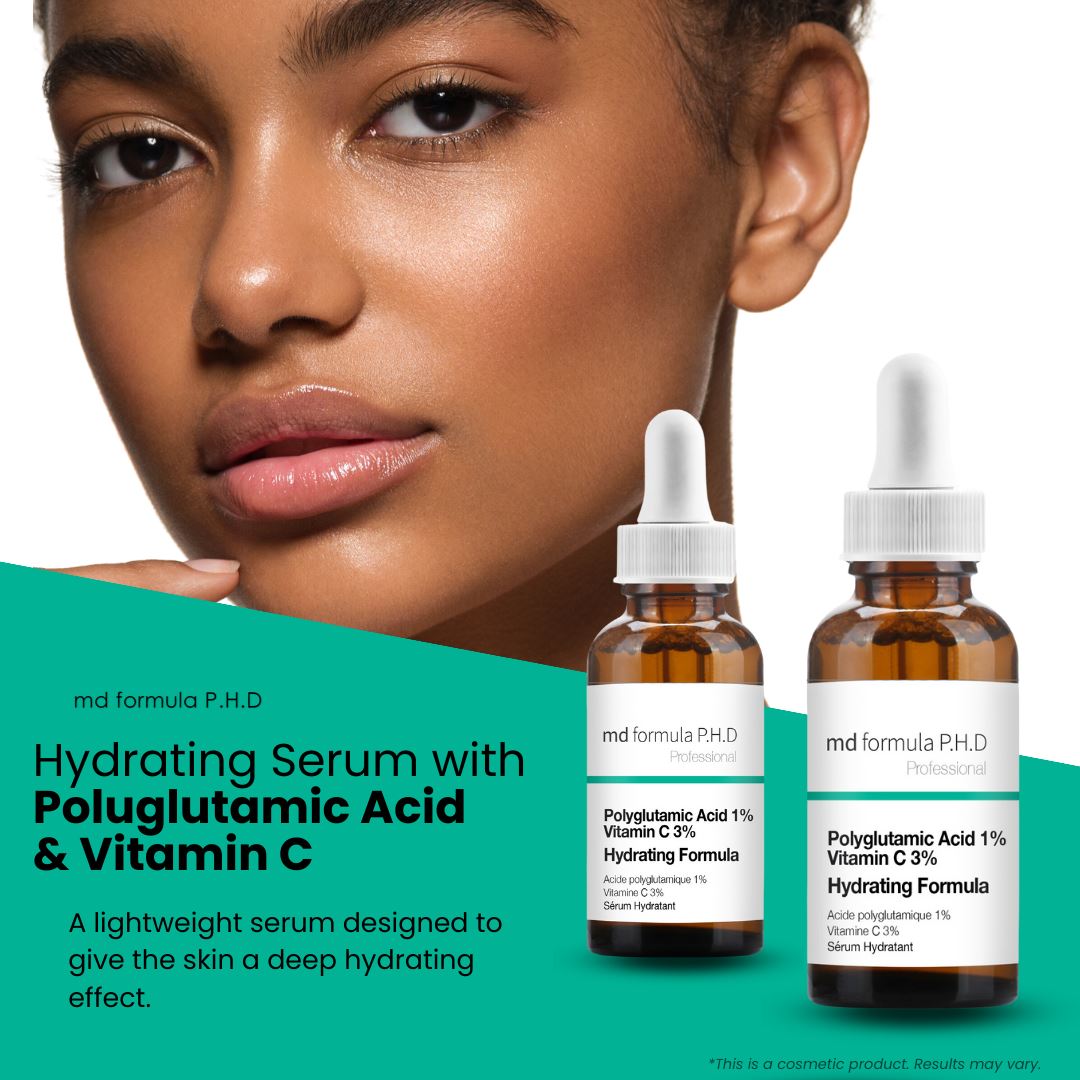 MD Formula Hydrating Serum Polyglutamic Acid 1%, Vitamin C 3% 30ml Twin Value Savings Pack