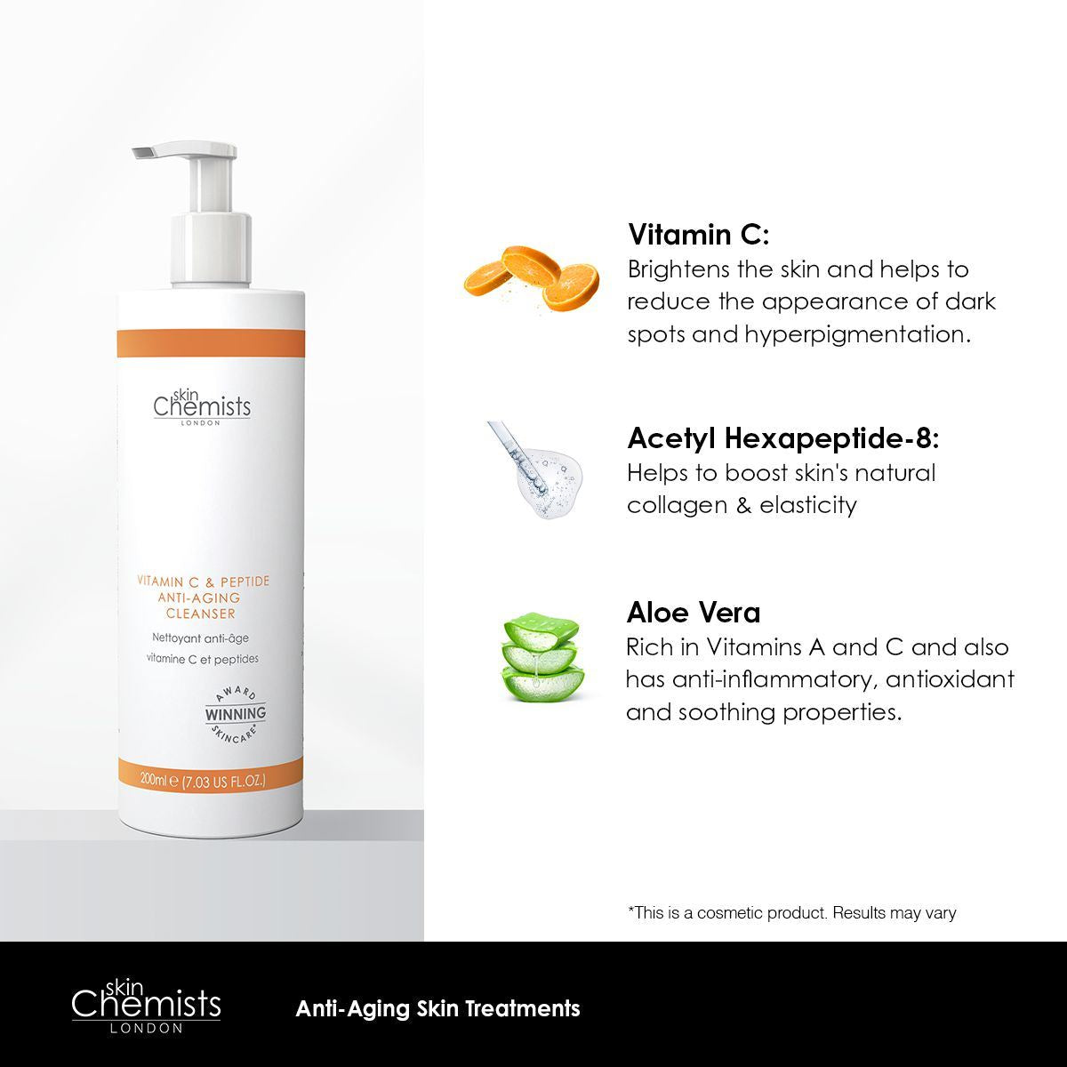 skinChemists Vitamin C & Peptide Cleanser 200ml Twin Value Savings Pack