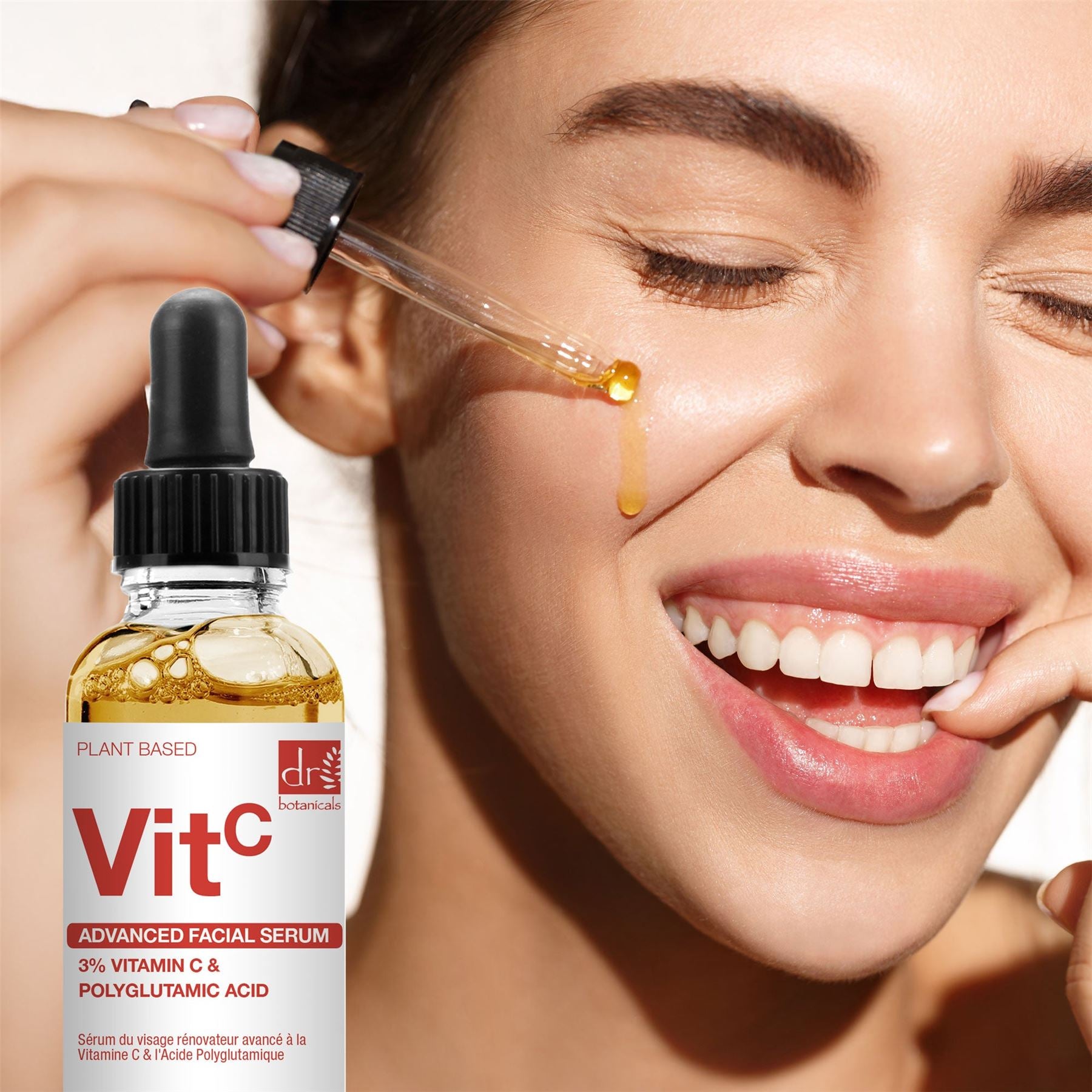 Dr Botanicals Apothecary Vitamin C & Polyglutamic Acid Facial Serum | Brightens, Hydrates & Revitalises | 30ml