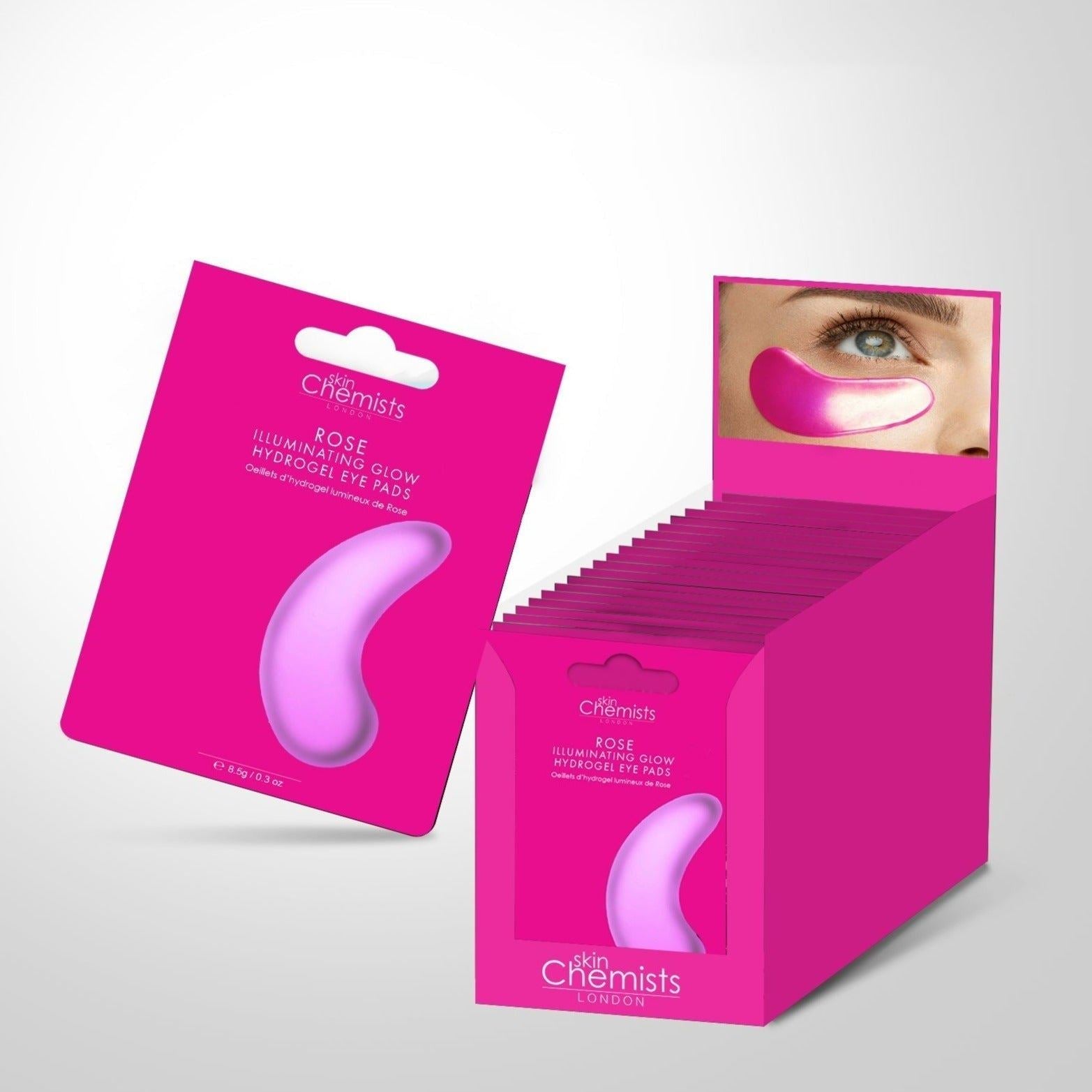 skinChemists Rose Illuminating Glow Hydrogel Eye Pads (1 x 2) Twin Value Savings Pack