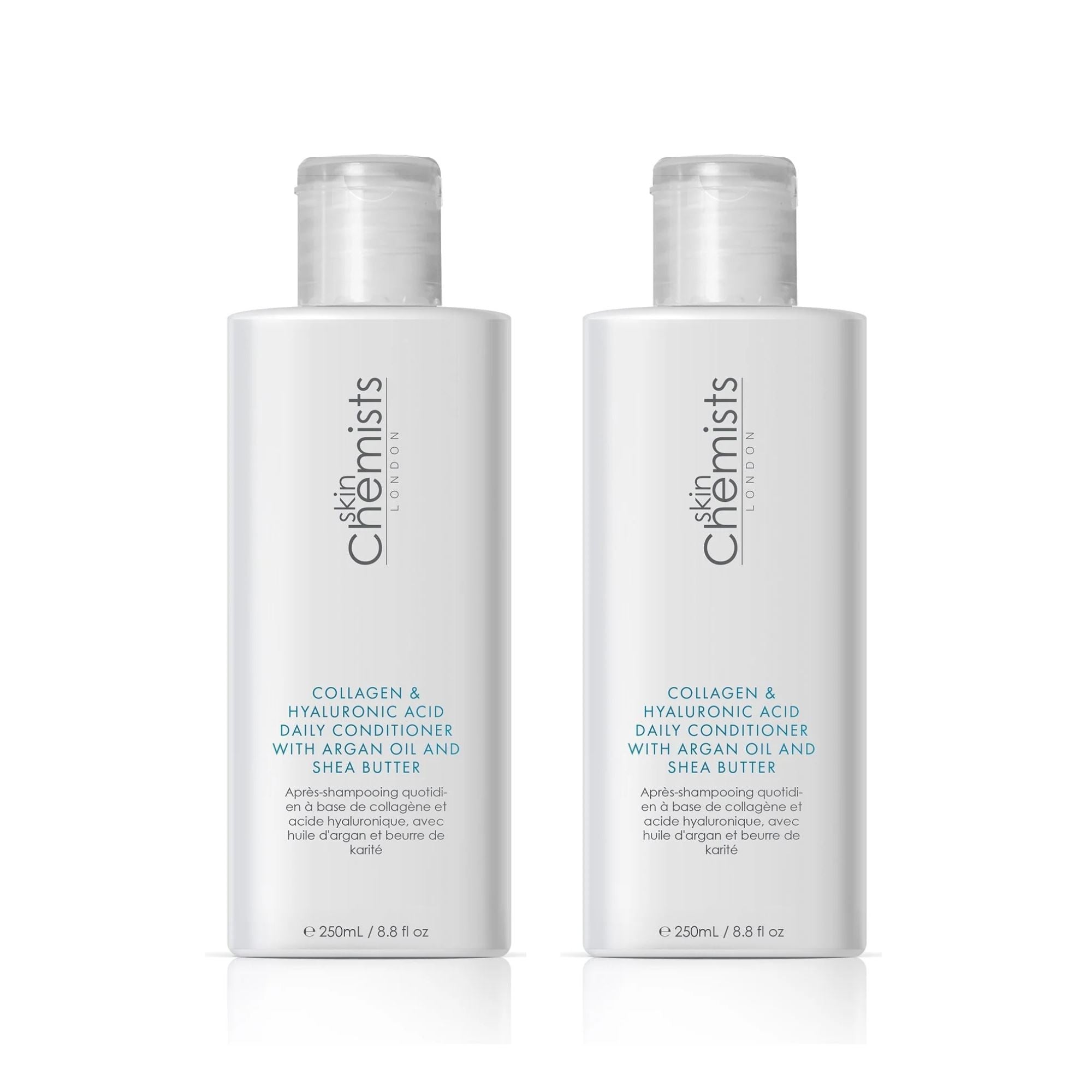 skinChemists Collagen & Hyaluronic Acid Daily Conditioner with Argan Oil & Shea Butter 250ml Twin Value Savings Pack