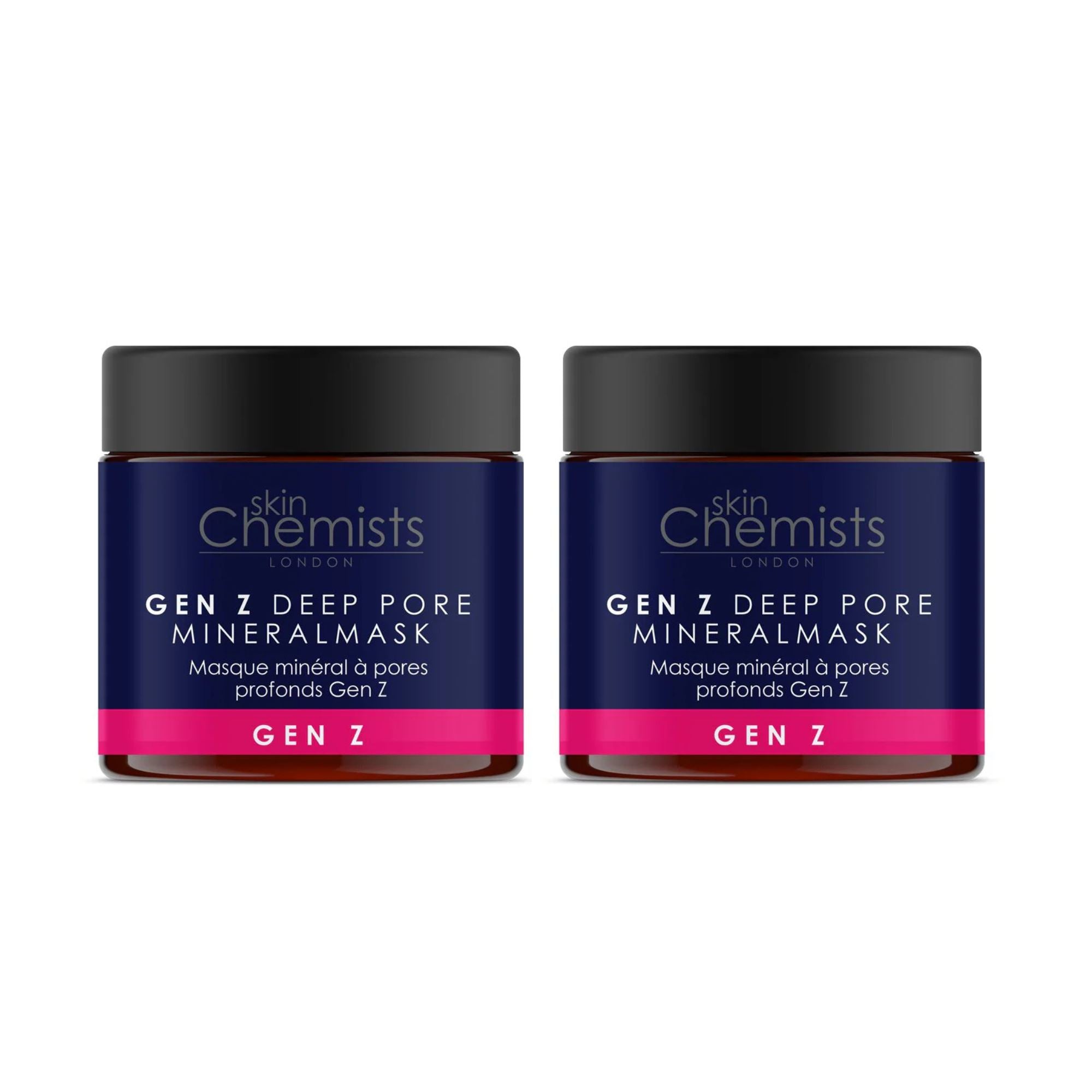 skinChemists Gen Z Deep Pore Clay Mask 60ml Twin Value Savings Pack