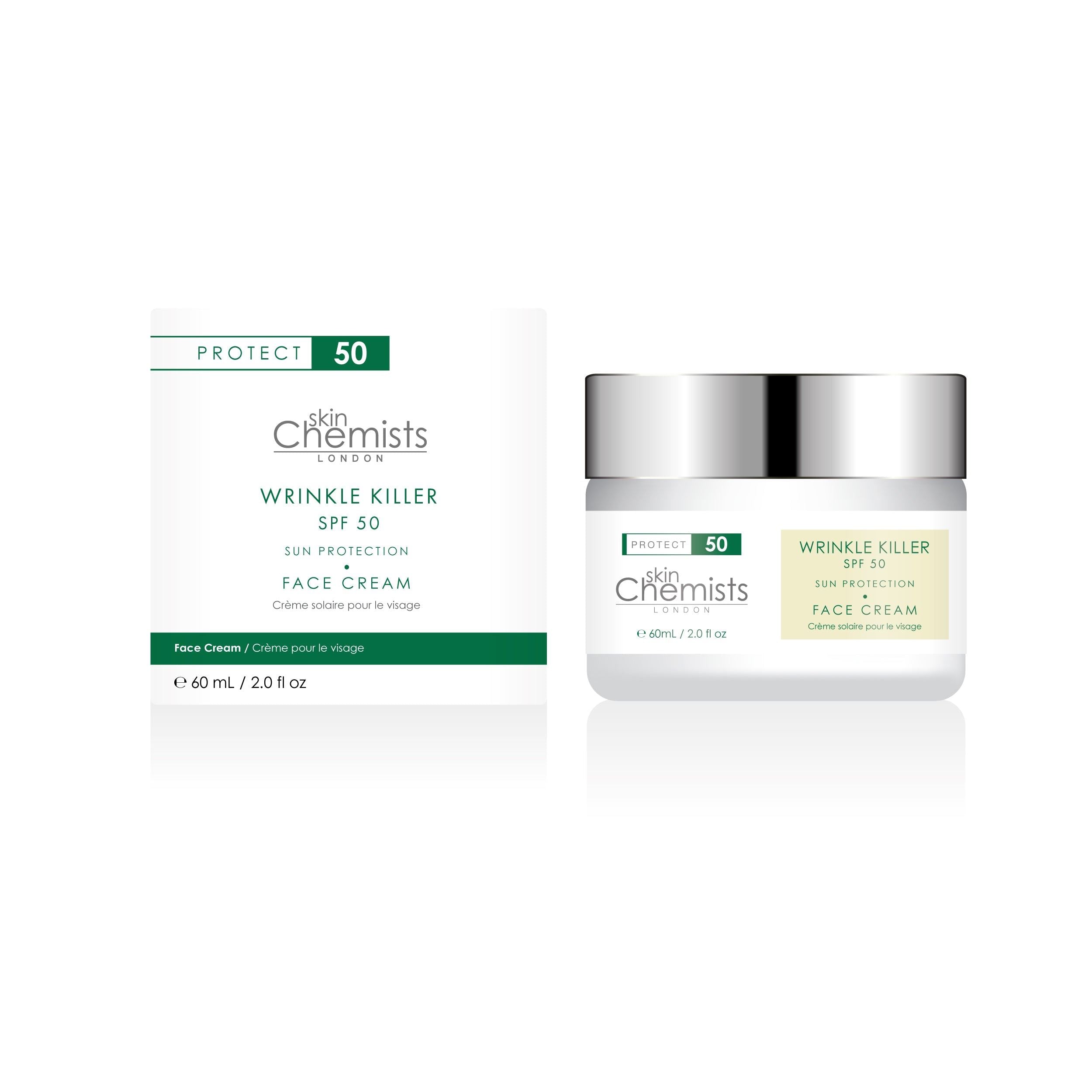 Wrinkle Killer SPF 50+30 Body Cream and Day Moisturiser