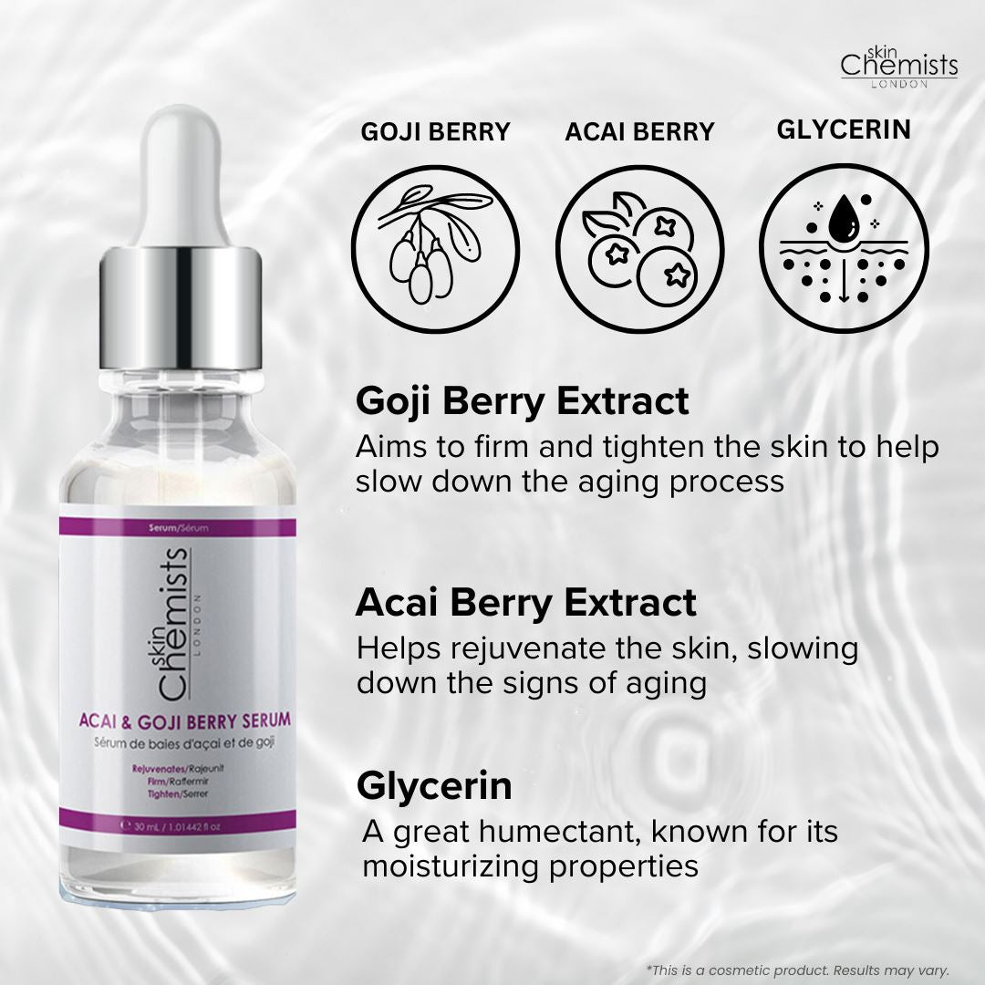 skinChemists Acai & Goji Berry Serum 30ml Twin Value Savings Pack