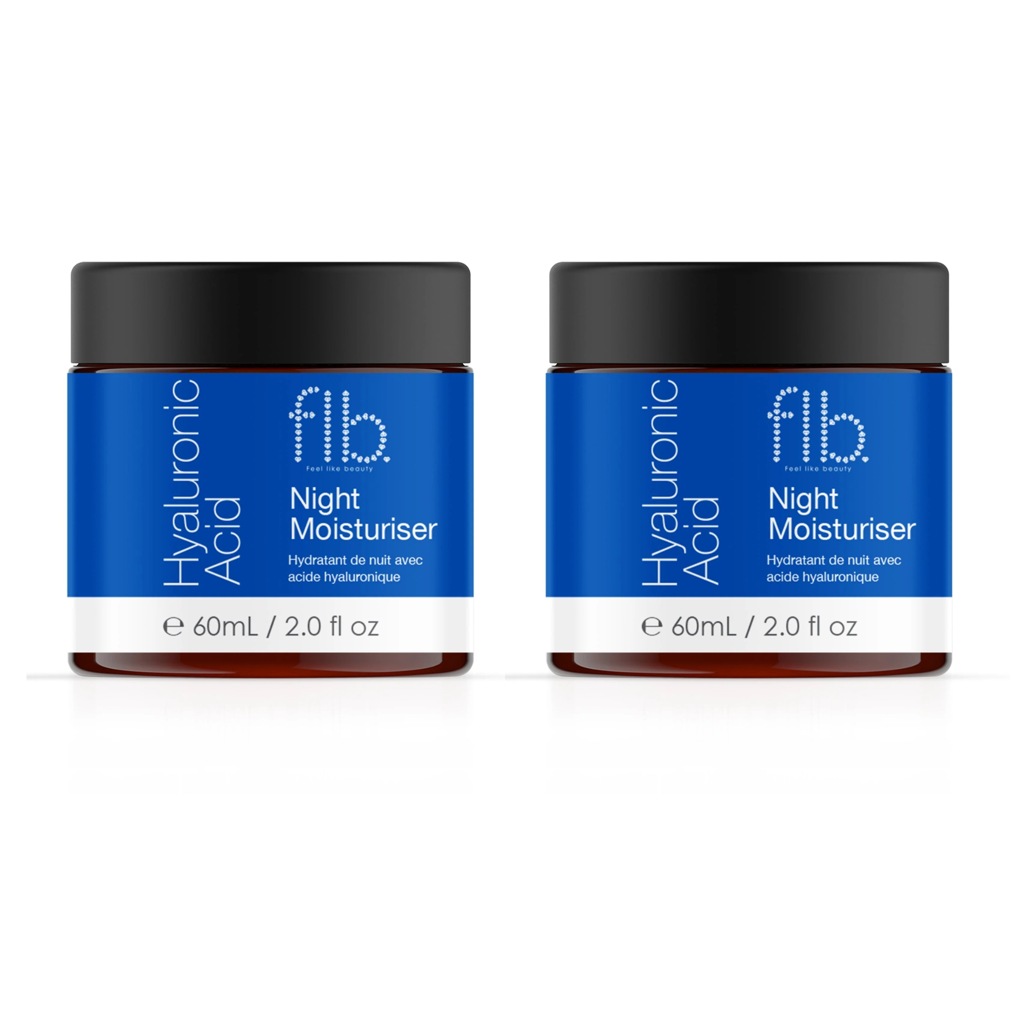 Feel Like Beauty Hyaluronic Acid Night Moisturiser 60ml Twin Value Savings Pack - skinChemists