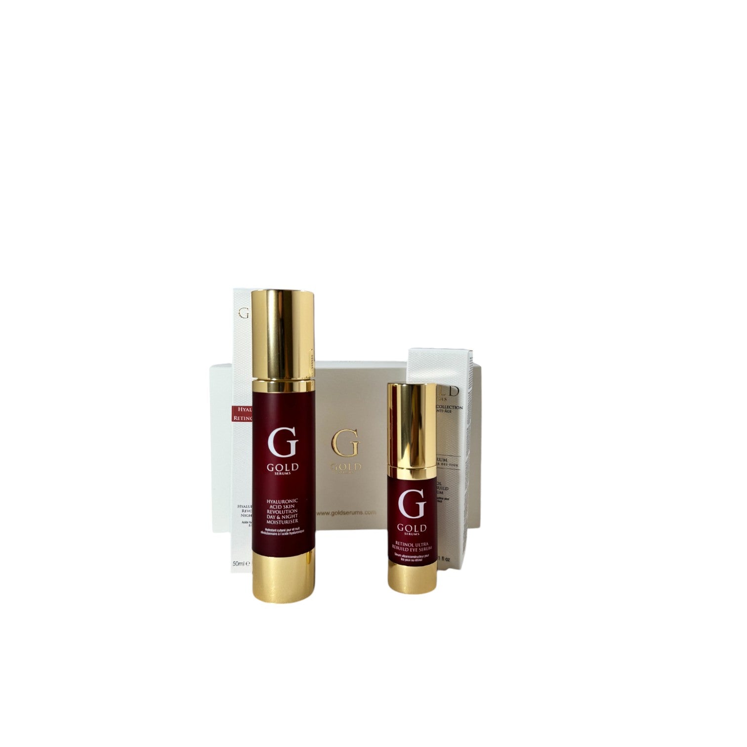 Gold Serums Hyaluronic Acid Duo Moisturiser & Retinol Eye Serum New Year New Me Gift Set - skinChemists