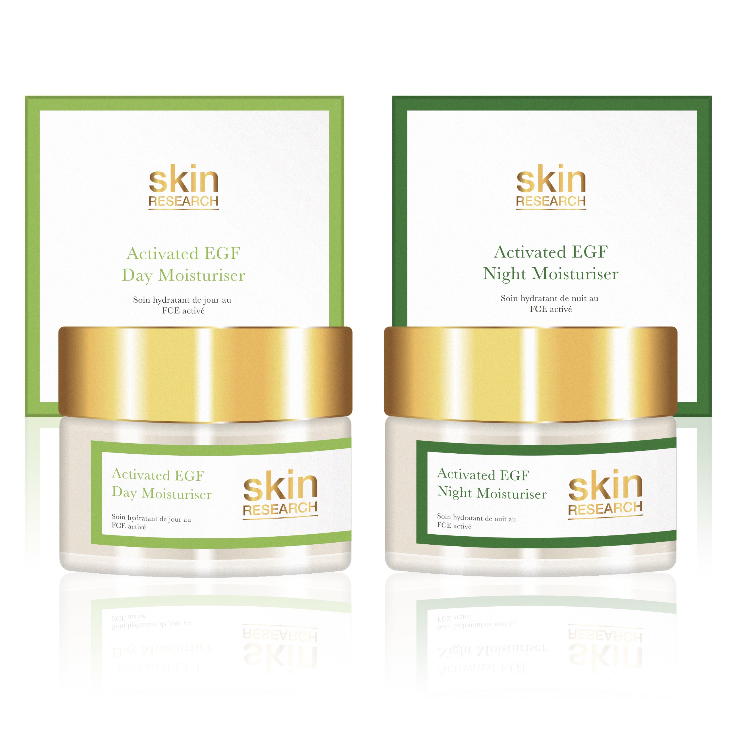 K2 Activated EGF day moisturiser + Activated EGF night moisturiser
