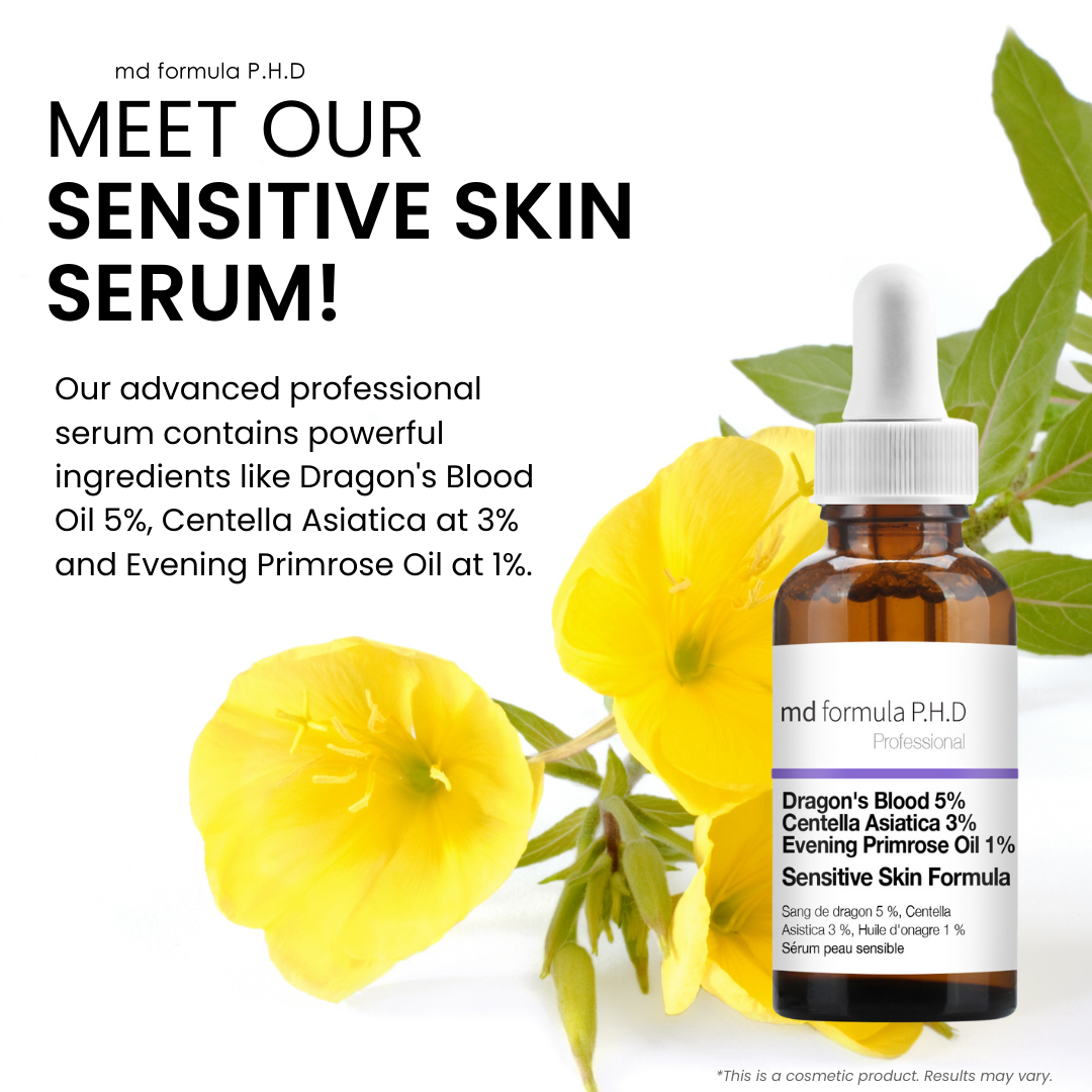 Sensitive Skin Serum Dragon's Blood 5%, Centella Asistica 3%, Evening Primrose Oil 1% 30ml - skinChemists