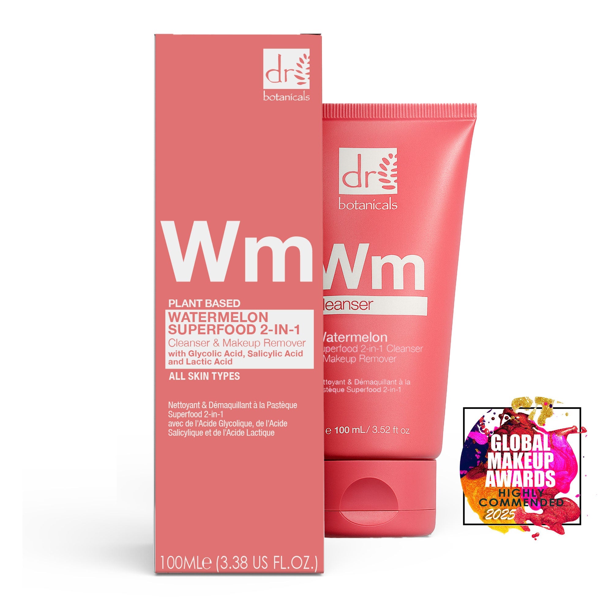 Watermelon Superfood 2-in-1 Cleanser & Makeup Remover 100ml with Glycolic Acid, Salicylic Acid and Lactic Acid - skinChemists