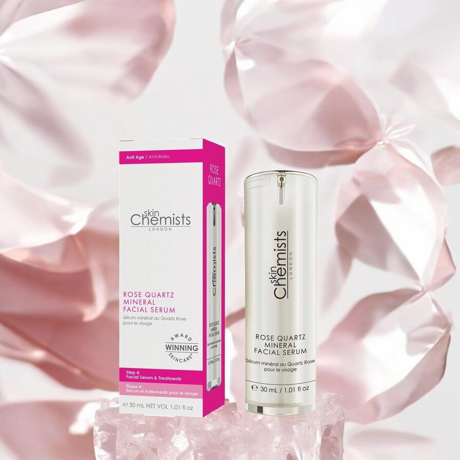 skinChemists Rose Quartz Mineral Facial Serum 30ml Twin Value Savings Pack