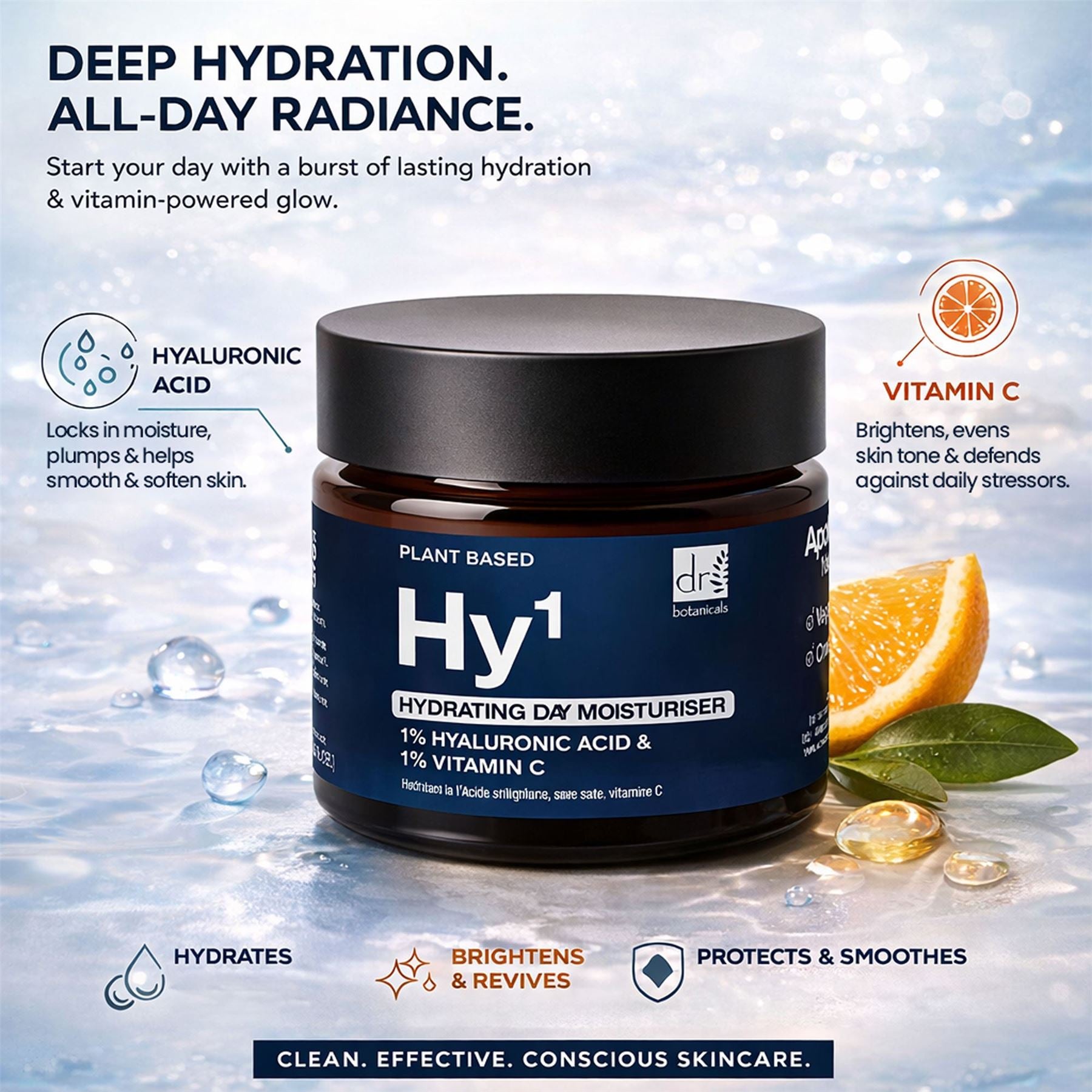 Hydrating Day Moisturiser with 1% Hyaluronic Acid & 1% Vitamin C  60ml