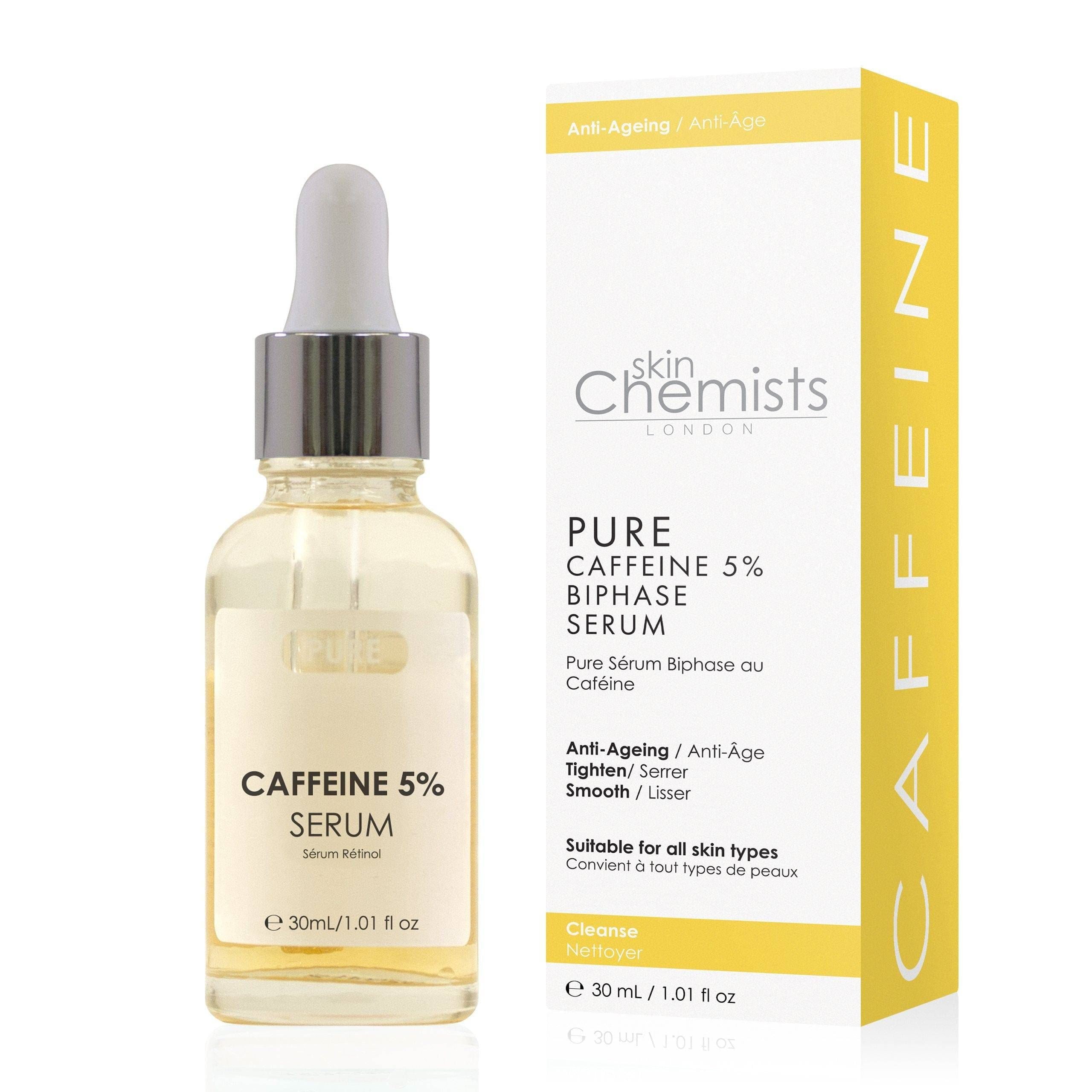 skinChemists Pure Caffeine 5% Biphase Serum 30ml Twin Value Savings Pack