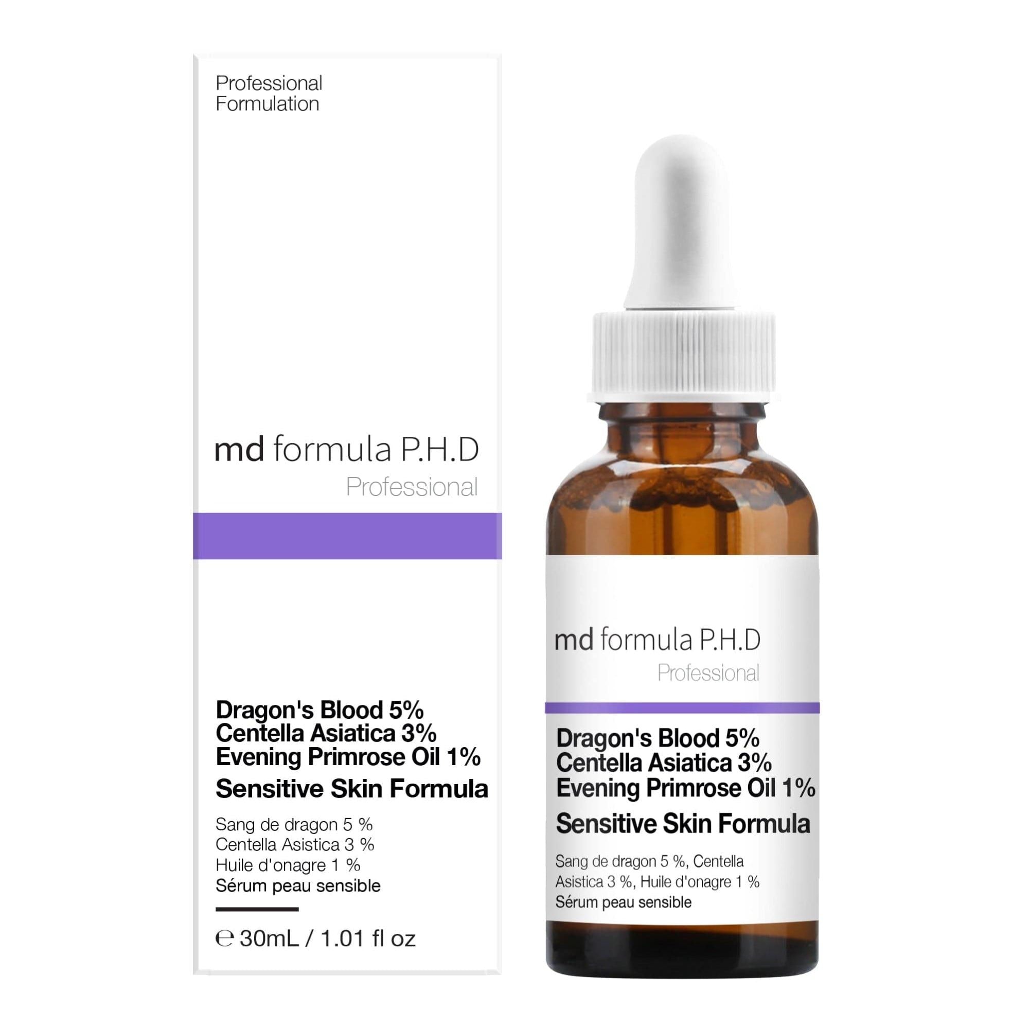 MD Formula Sensitive Skin Serum Dragon's Blood 5%, Centella Asistica 3%, Evening Primrose Oil 1% 30ml Twin Value Savings Pack