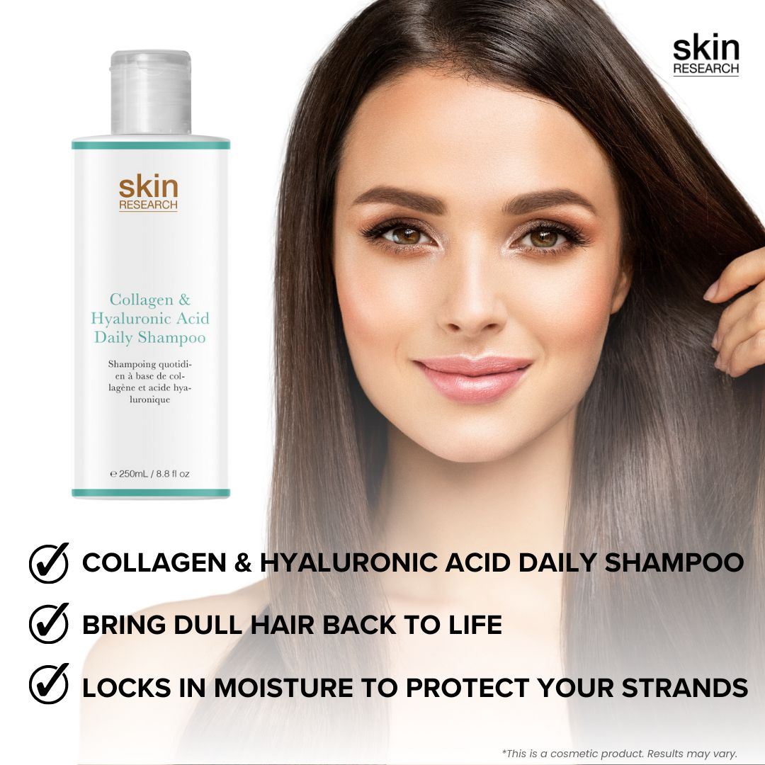 Skin Research Collagen & Hyaluronic Acid Daily Shampoo 250ml Twin Value Savings Pack