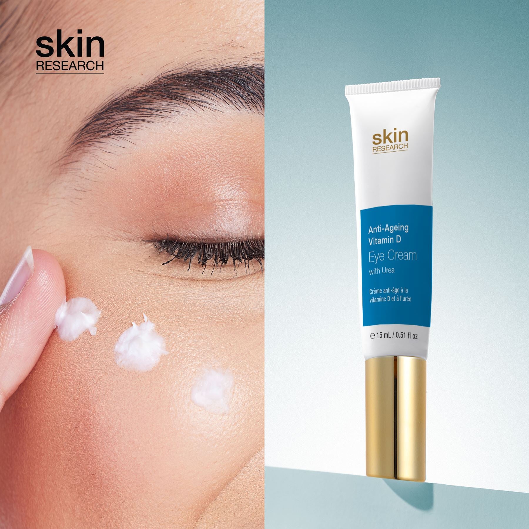Skin Research Anti-Ageing Vitamin D Eye Cream with Urea 15ml Twin Value Savings Pack