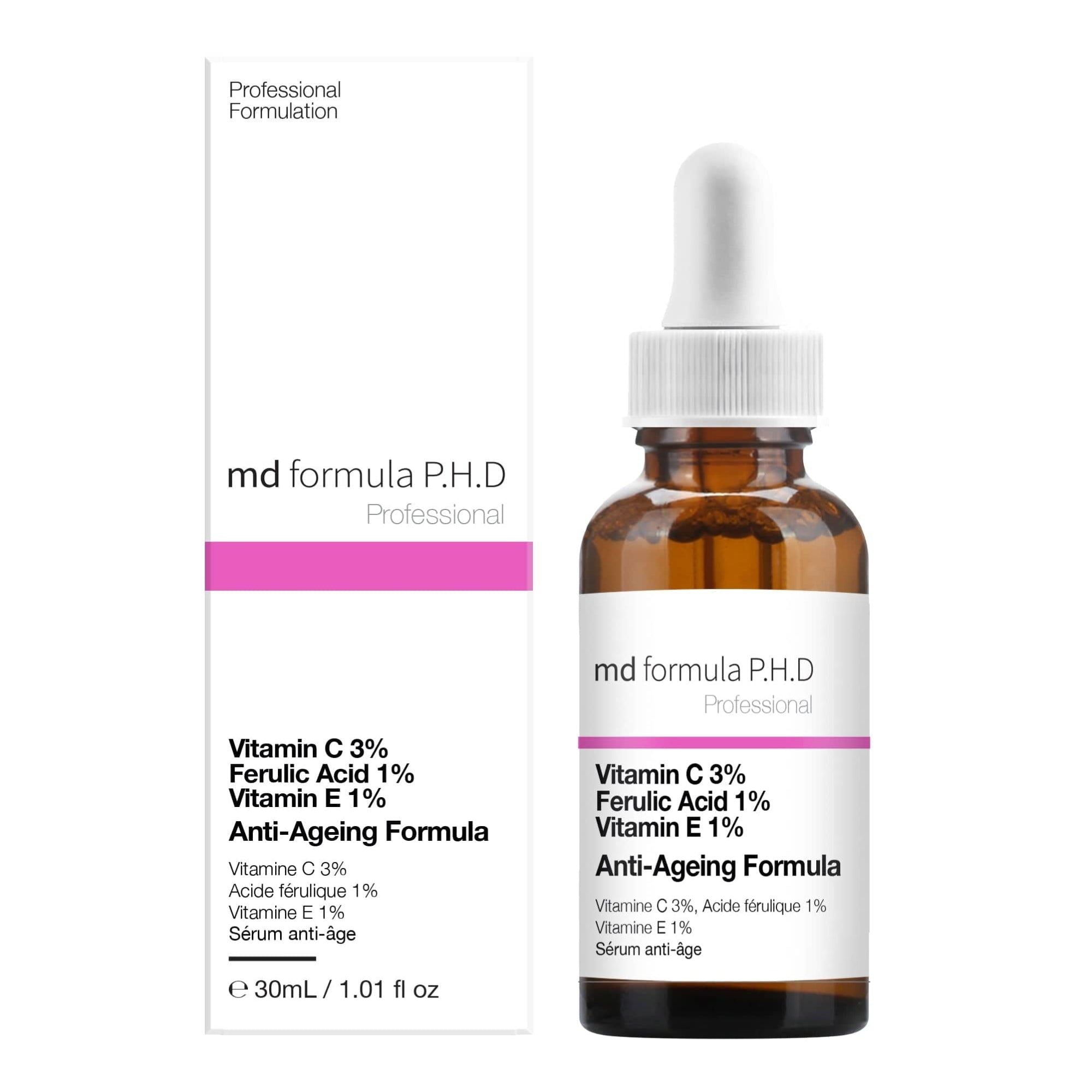 MD Formula Anti-Ageing Serum Vitamin C 3%, Ferulic Acid 1%, Vitamin E 1% 30ml Twin Value Savings Pack