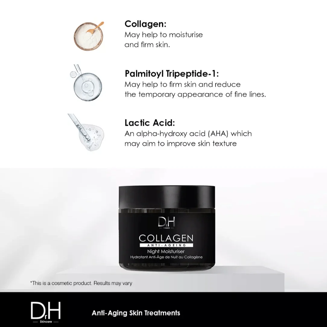 Dr H Collagen Anti-Ageing Night Moisturiser 60ml - skinChemists