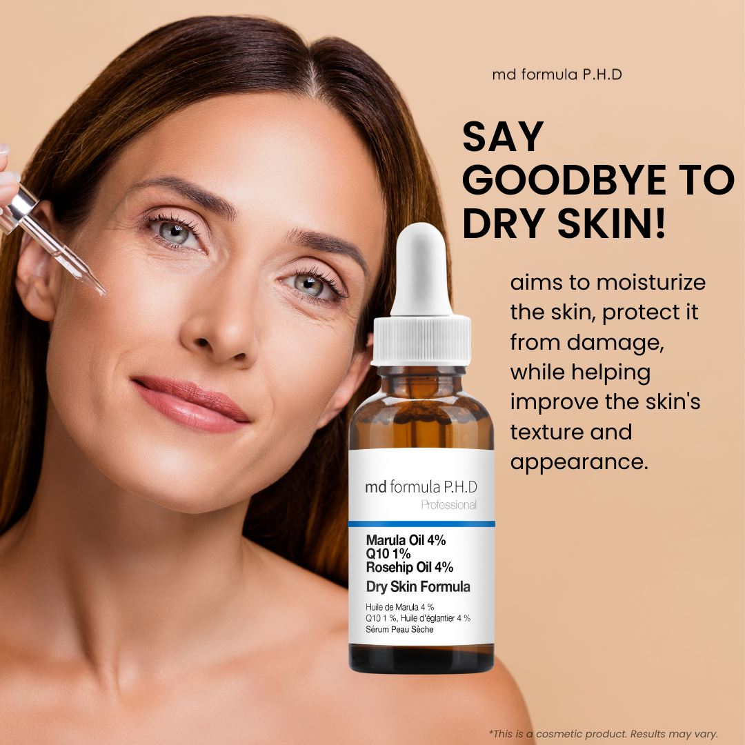 MD Formula Dry Skin Serum Marulua Oil 4%, Q10 1%, Rosehip Oil 4% 30ml Twin Value Savings Pack