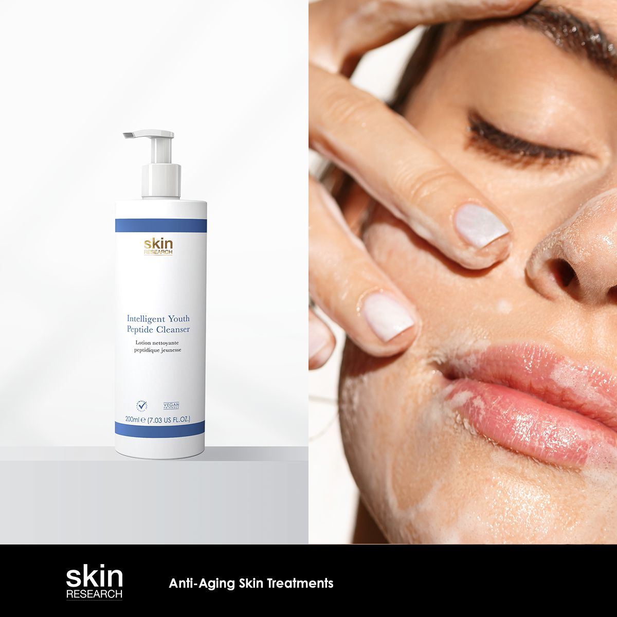 Skin Research Youth Peptide Cleanser 200ml Twin Value Savings Pack
