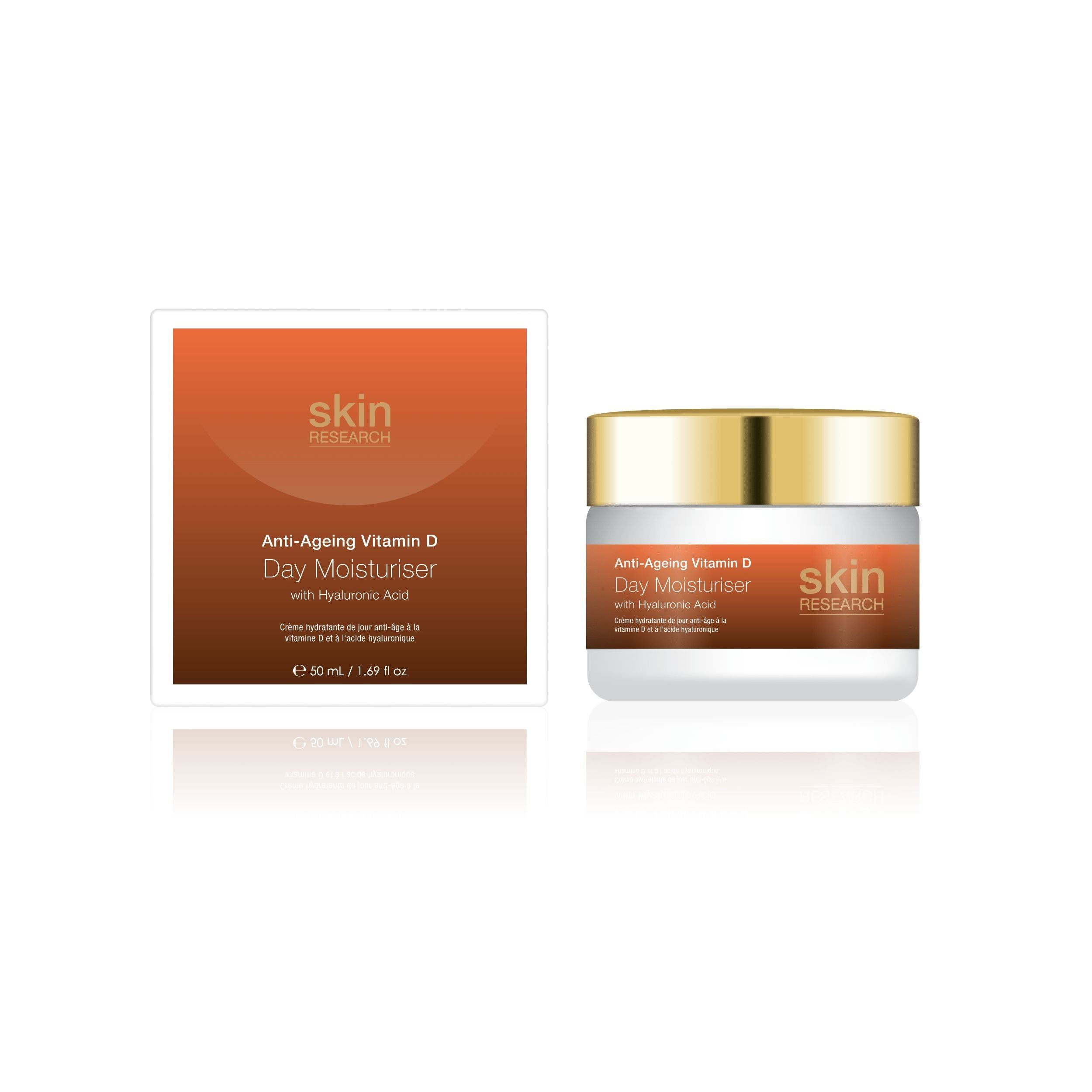 Skin Research Anti-Ageing Vitamin D Day Moisturiser with Hyaluronic Acid 50ml Twin Value Savings Pack