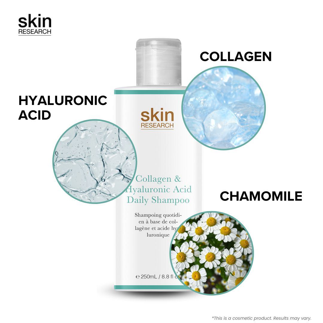 Skin Research Collagen & Hyaluronic Acid Daily Shampoo 250ml Twin Value Savings Pack
