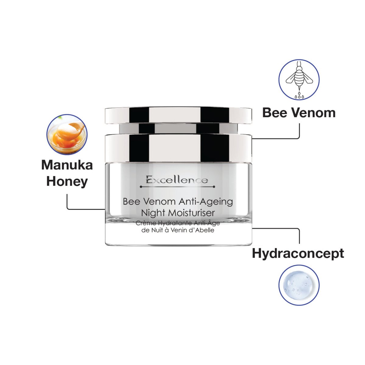 Excellence Bee Venom Anti-Ageing Night Moisturiser 50ml - skinChemists