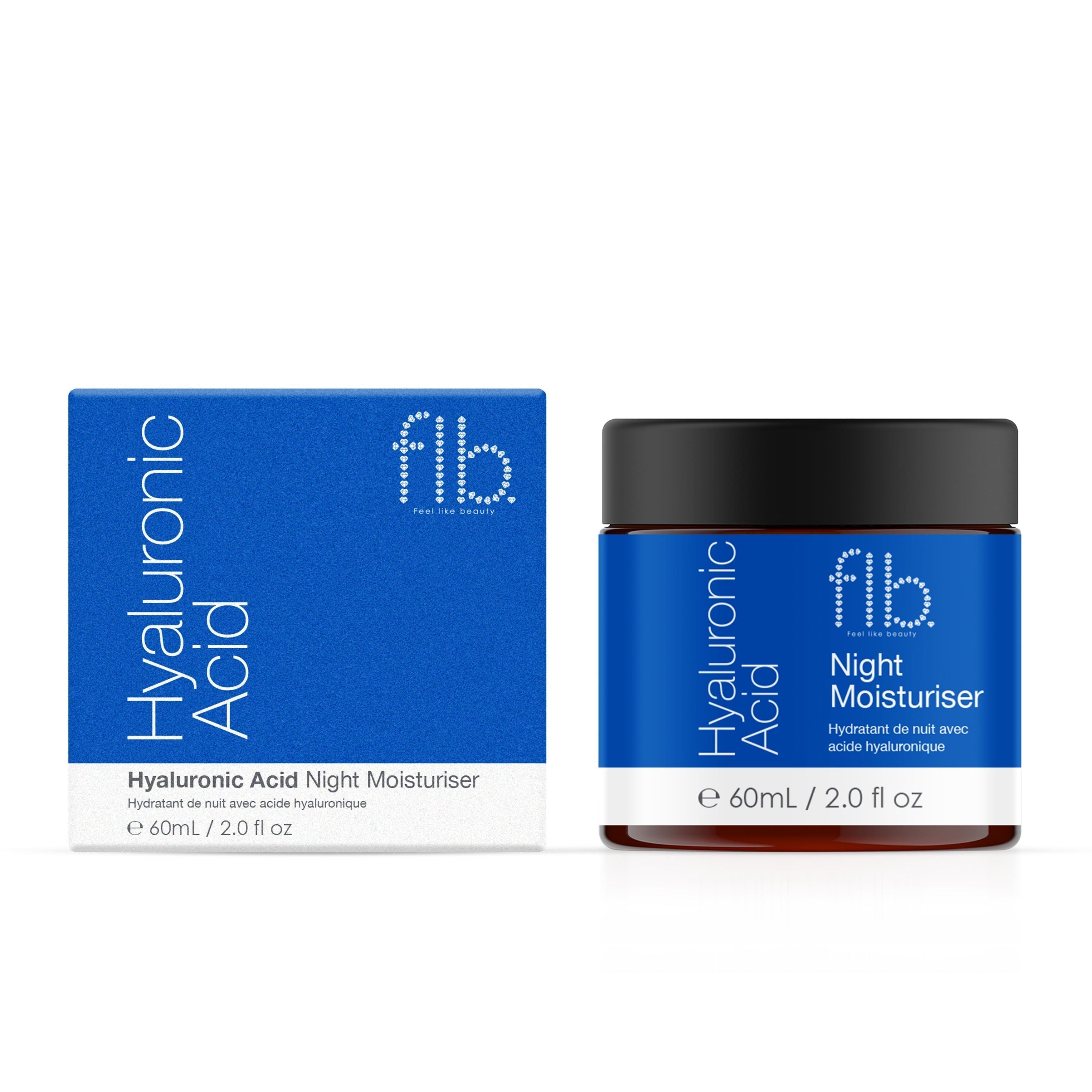 Feel Like Beauty Hyaluronic Acid Night Moisturiser 60ml Twin Value Savings Pack