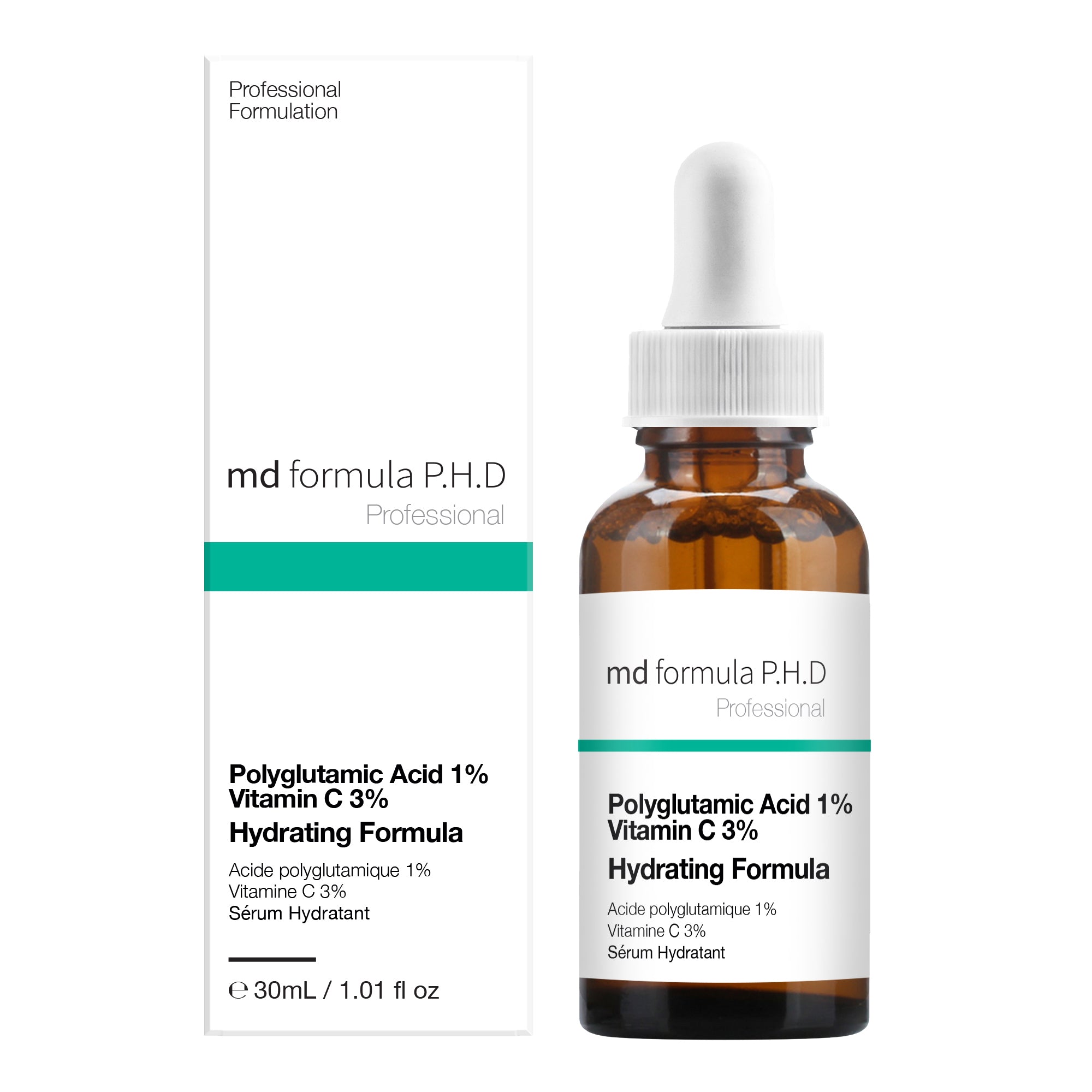 MD Formula Hydrating Serum Polyglutamic Acid 1%, Vitamin C 3% 30ml Twin Value Savings Pack