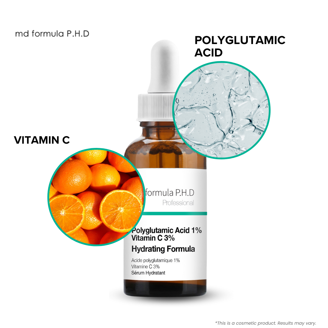 MD Formula Hydrating Serum Polyglutamic Acid 1%, Vitamin C 3% 30ml Twin Value Savings Pack - skinChemists