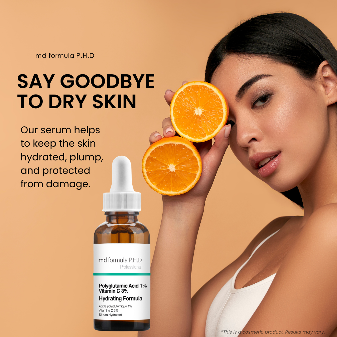 MD Formula Hydrating Serum Polyglutamic Acid 1%, Vitamin C 3% 30ml Twin Value Savings Pack