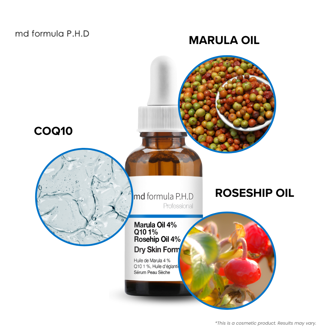 MD Formula Dry Skin Serum Marulua Oil 4%, Q10 1%, Rosehip Oil 4% 30ml Twin Value Savings Pack - skinChemists