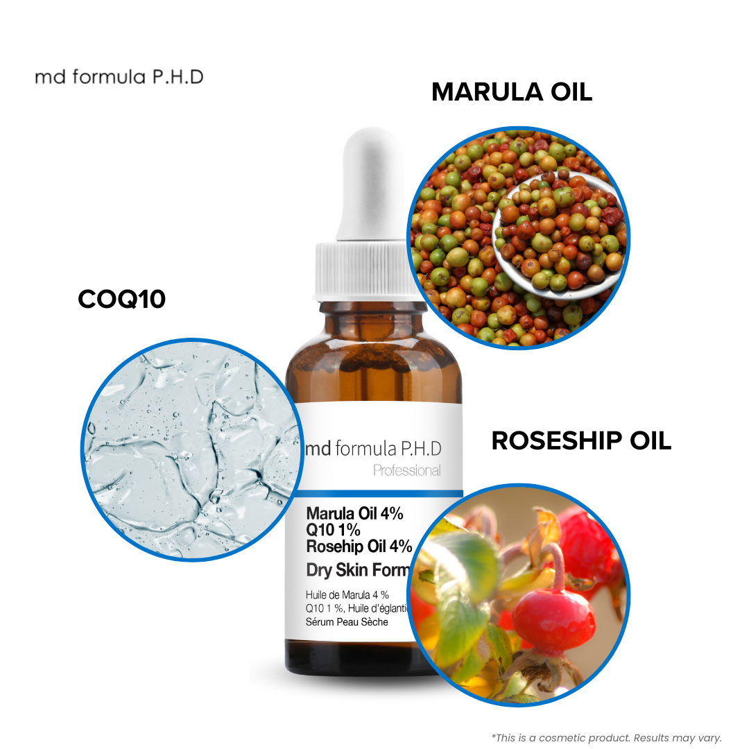 MD Formula Dry Skin Serum Marulua Oil 4%, Q10 1%, Rosehip Oil 4% 30ml Twin Value Savings Pack