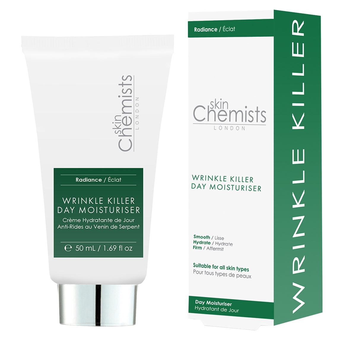 skinChemists Anti-Ageing Wrinkle Killer Day Moisturiser 50ml Shorted Date Pack of 4