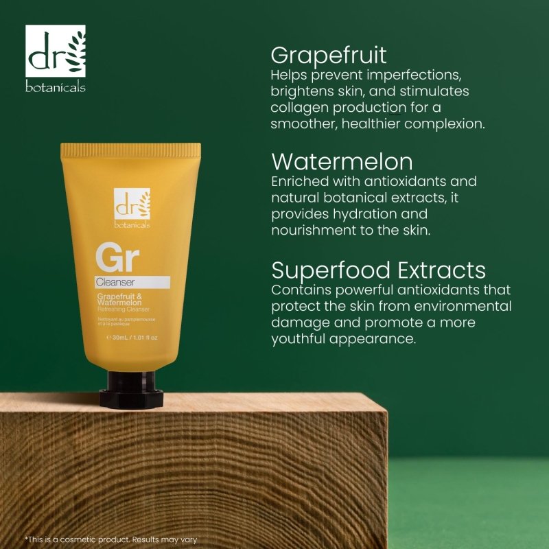 Grapefruit & Watermelon Refreshing Cleanser 30ml - Dr Botanicals