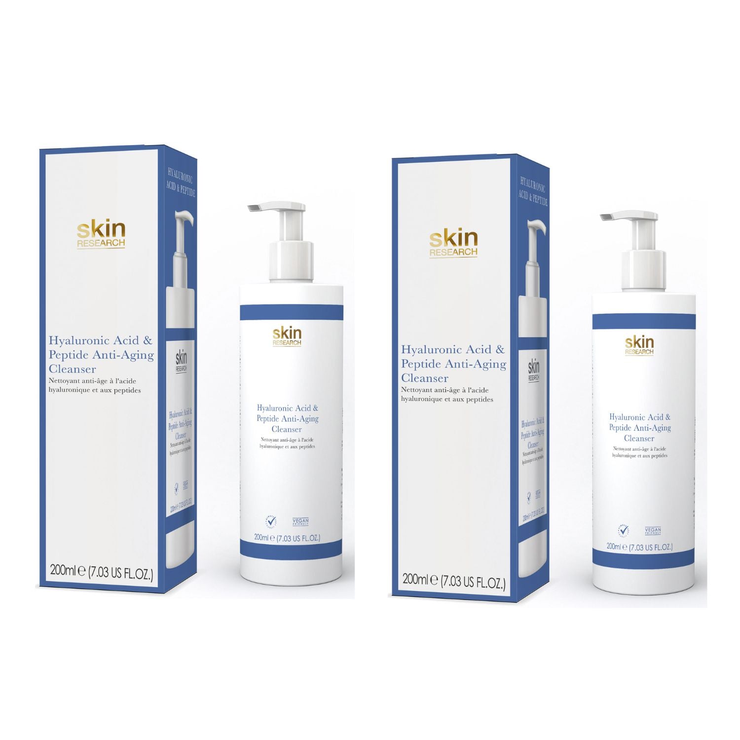 Skin Research Hyaluronic Acid & Peptide Anti-Ageing Cleanser Duo Pack - skinChemists