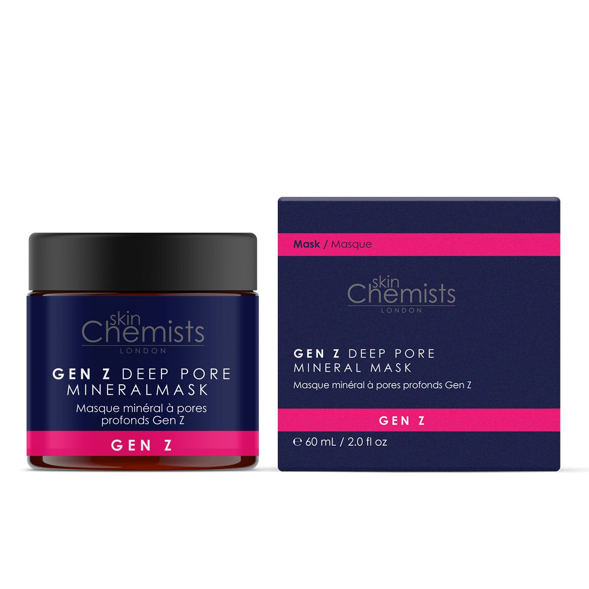 skinChemists Gen Z Deep Pore Clay Mask 60ml Twin Value Savings Pack
