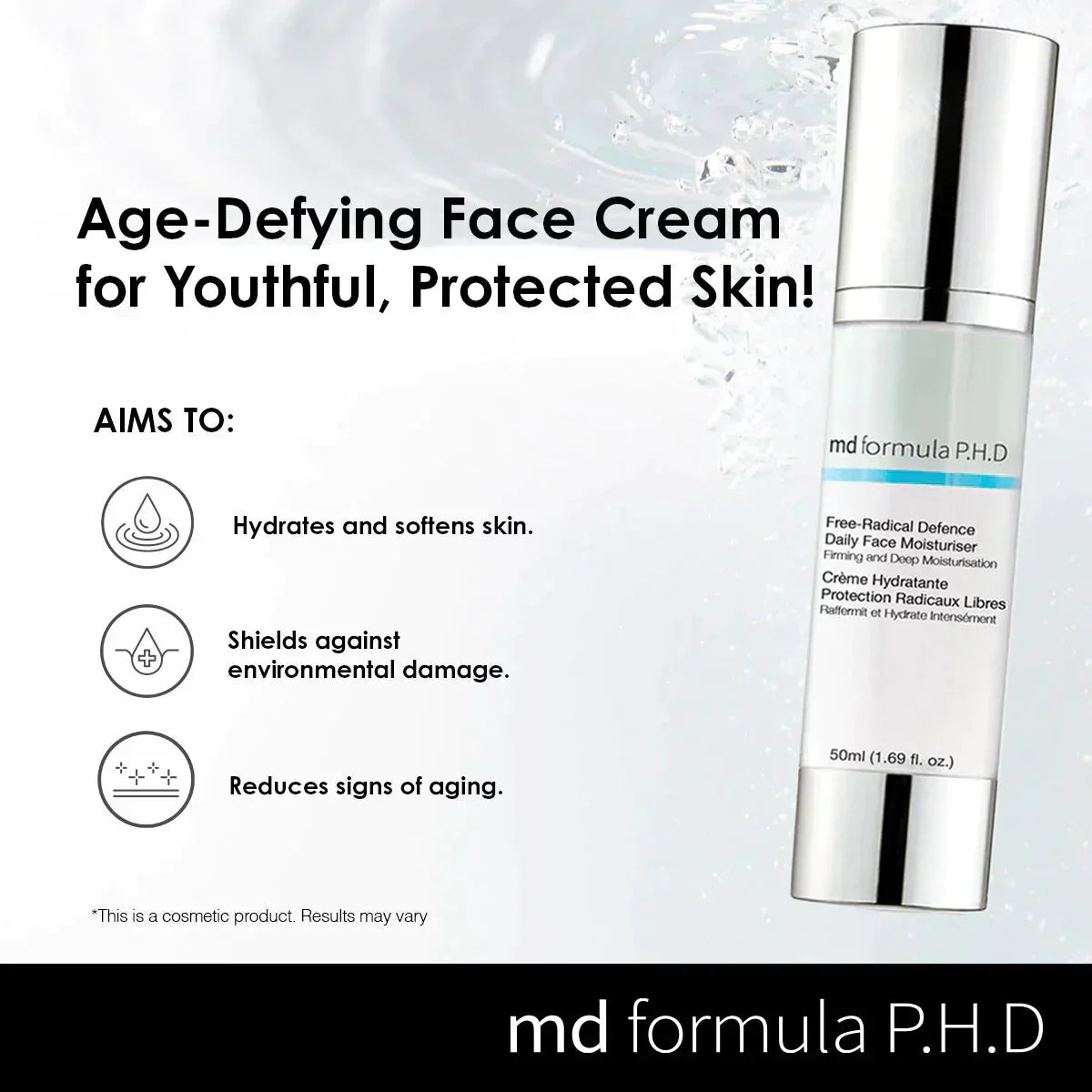 MD Formula Free Radical Defence Daily Moisturiser 50ml Twin Value Savings Pack