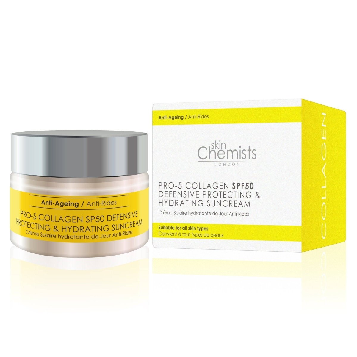 Pro - 5 Collagen Defensiv Anti - Ageing Protecting & Hydrating Sun Cream SPF 50 50ml - skinChemists