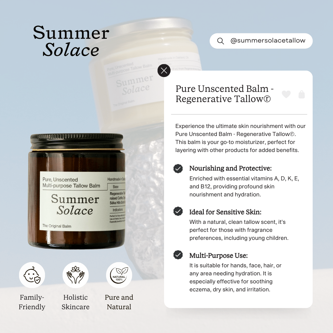 Pure Unscented Tallow Balm | Sensitive Skin | All Skin-types