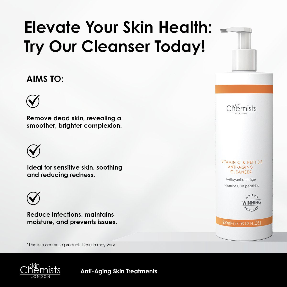 Vitamin C & Peptide Cleanser 200ml - skinChemists