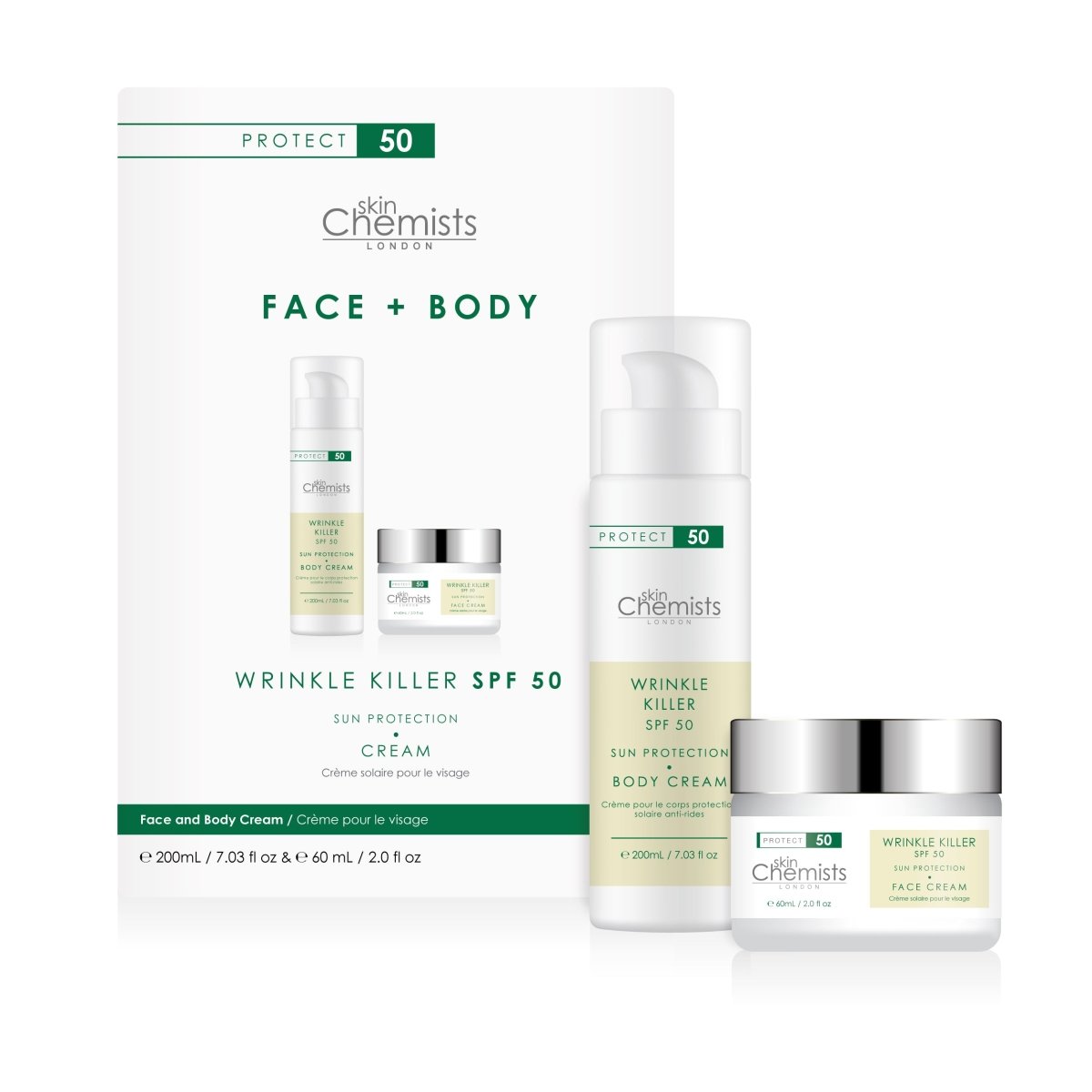 Wrinkle Killer SPF 50 Face & Body Kit - skinChemists