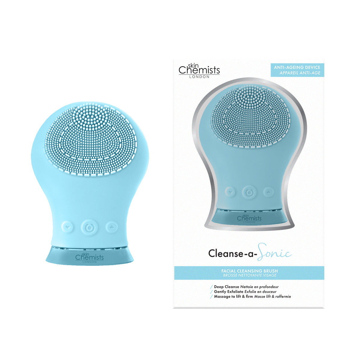 Sonic Silicone Facial Cleansing Massager Blue